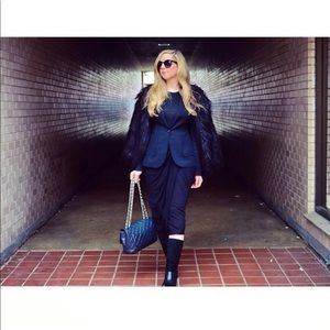 Helmut Lang Black Front Draped Skirt